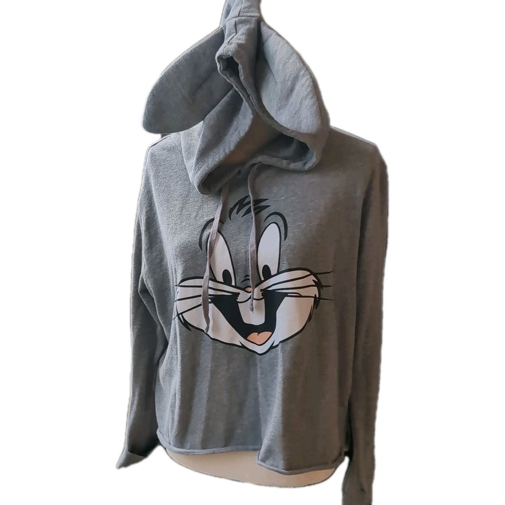 Looney Tunes Bugs Bunny Sweatshirt Hooded with Ears Fits Like A Medium Unisex